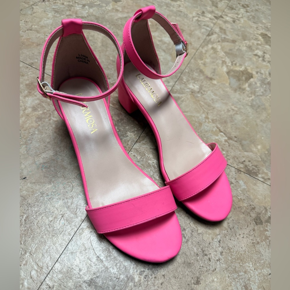 Girls neon pink high heels